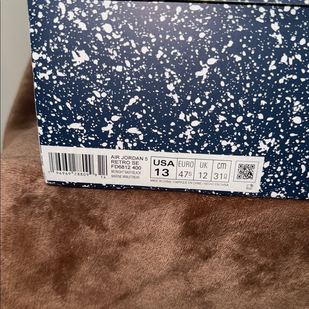 Jordan Navy Blue and White Suede High-Top Sneakers - Picture 9 of 9